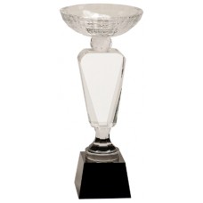 CRY6302  Clear Crystal Cup with Black Pedestal Base 